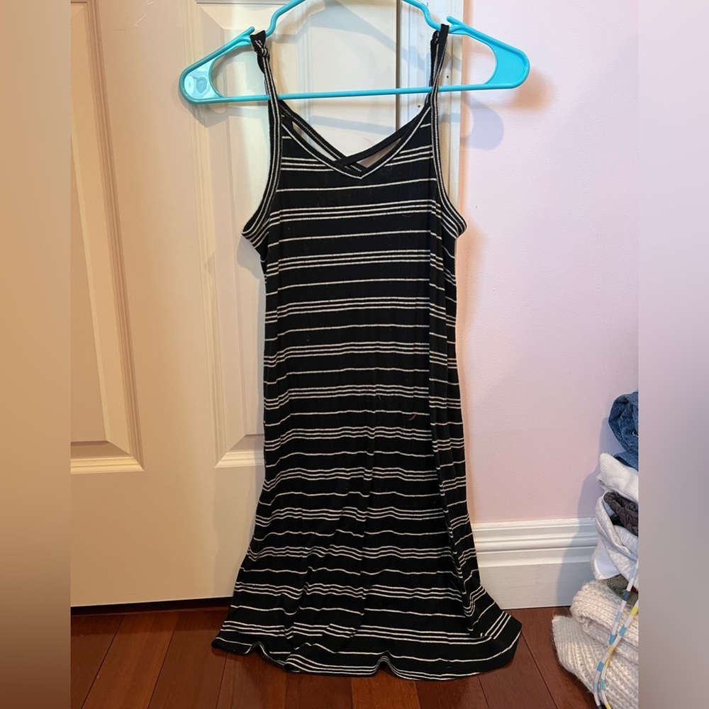 Black and white light summer mini dress